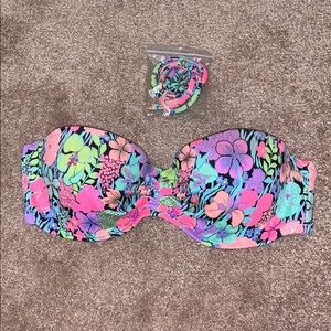 Victoria’s Secret Black Floral Bandeau Top